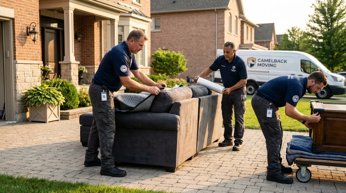 Large estate moving crew wrapping furniture in Penngrove, CA