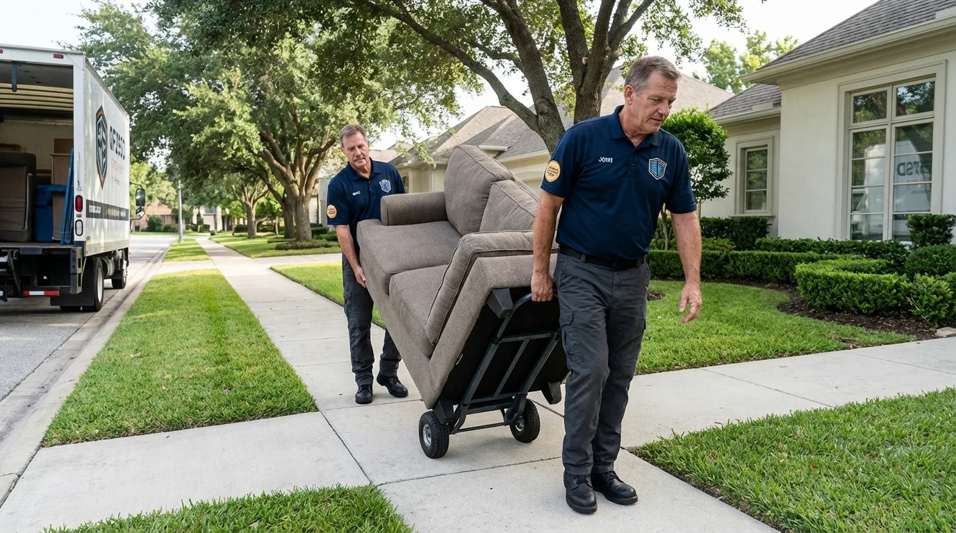 Local residential moving crew loading furniture in Penngrove, CA